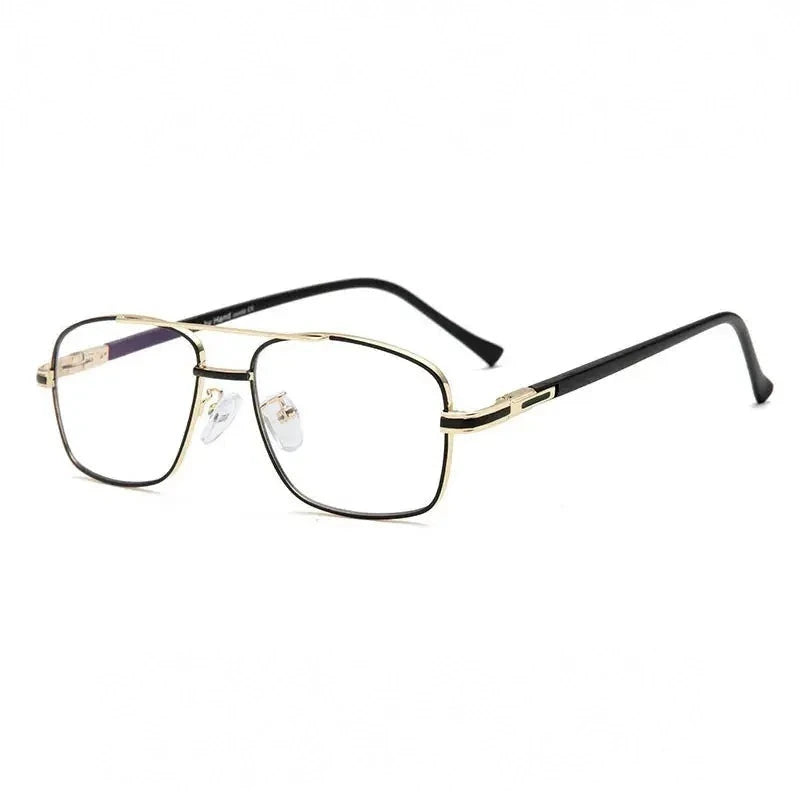 Hotochki Women's Full Rim Square Double Bridge Alloy Eyeglasses 202259 - BLACK GOLD