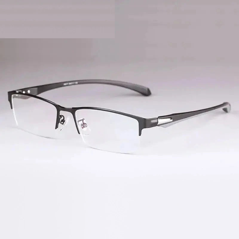 Hotony Unisex Full Or Semi Rim Square Tr 90 Alloy Eyeglasses 56017 - BlackSemiRim