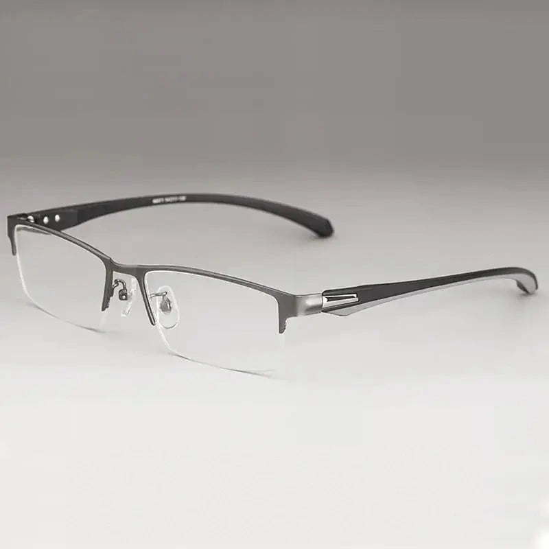 Hotony Unisex Full Or Semi Rim Square Tr 90 Alloy Eyeglasses 56017 - GraySemiRim