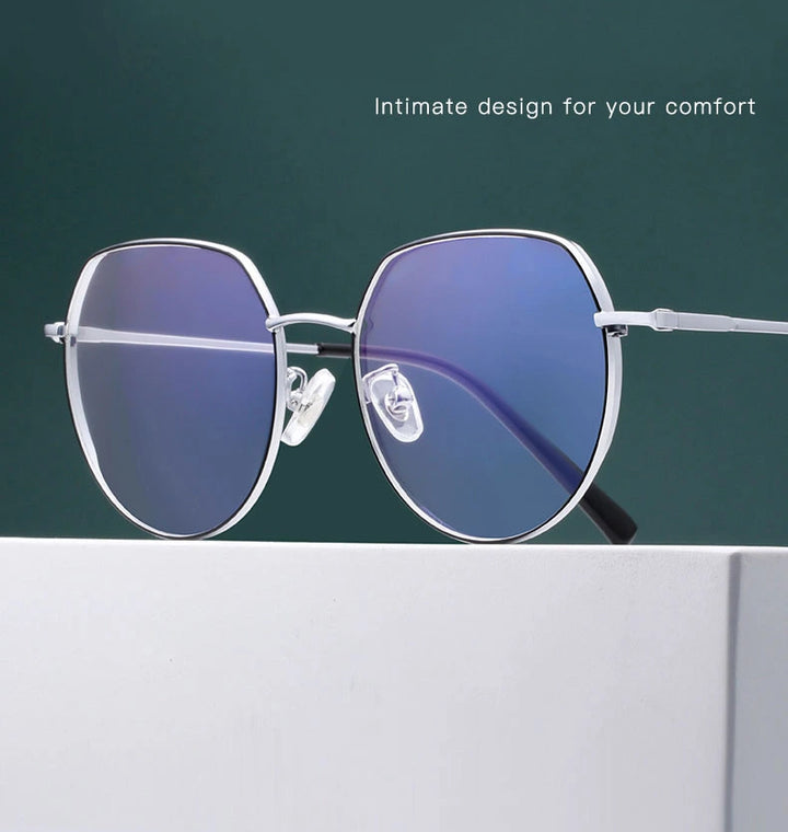 Hotony Unisex Full Rim Alloy Round Frame Eyeglasses 1121 - Size Chart