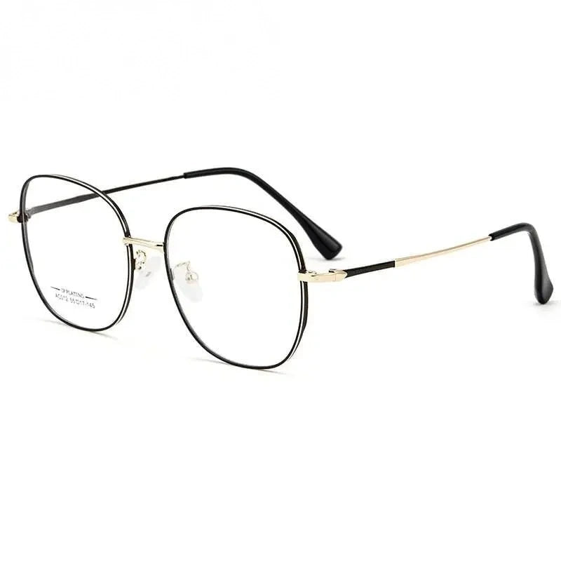 Hotony Unisex Full Rim Aluminum Magnesium Alloy Frame Eyeglasses AC012 - Black Rose Gold