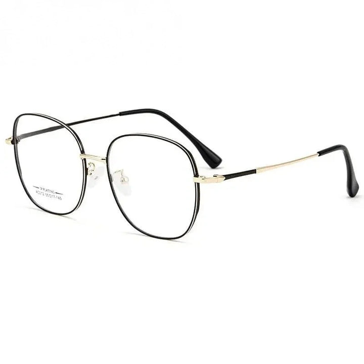 Hotony Unisex Full Rim Aluminum Magnesium Alloy Frame Eyeglasses AC012 - Black Rose Gold
