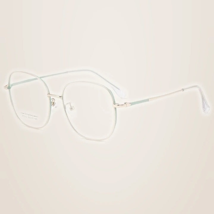 Hotony Unisex Full Rim Aluminum Magnesium Alloy Frame Eyeglasses AC012 - Green Rose Gold