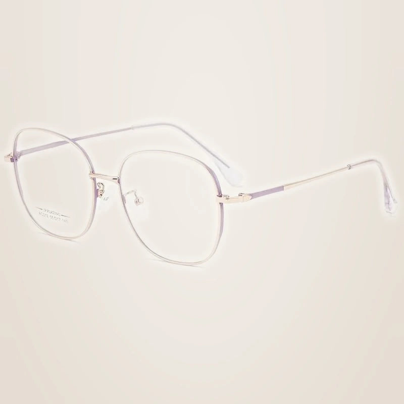 Hotony Unisex Full Rim Aluminum Magnesium Alloy Frame Eyeglasses AC012 - Purple Rose Gold