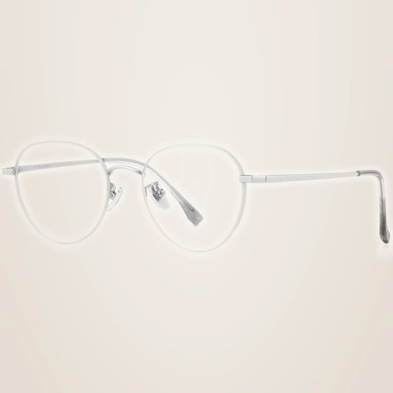 Hotony Unisex Full Rim Beta Titanium Prescription Eyeglasses T3927 - Silver