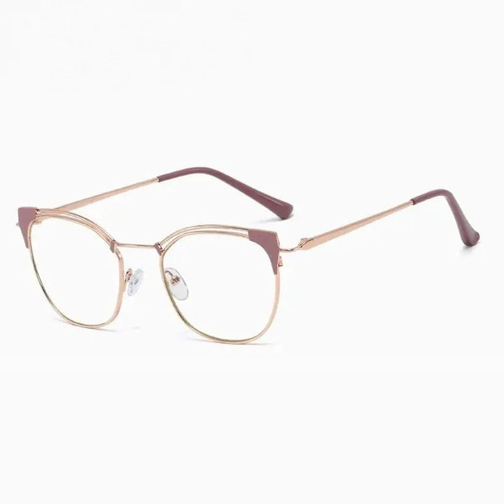 Hotony Unisex Full Rim Cat Eye Alloy Frame Eyeglasses L95537 - C1