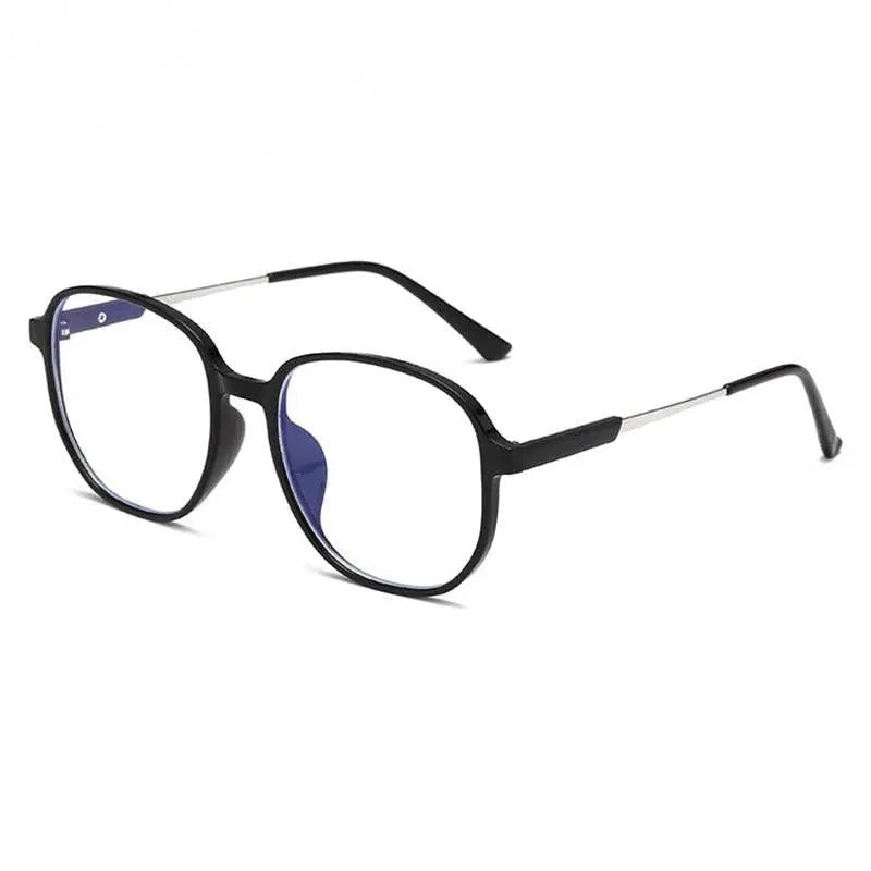 Hotony Unisex Full Rim Polygonal Square TR 90 Resin Frame Eyeglasses 60153 - black