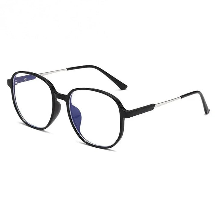 Hotony Unisex Full Rim Polygonal Square TR 90 Resin Frame Eyeglasses 60153 - black