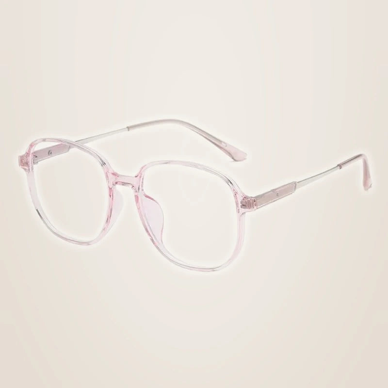 Hotony Unisex Full Rim Polygonal Square TR 90 Resin Frame Eyeglasses 60153 - Pink