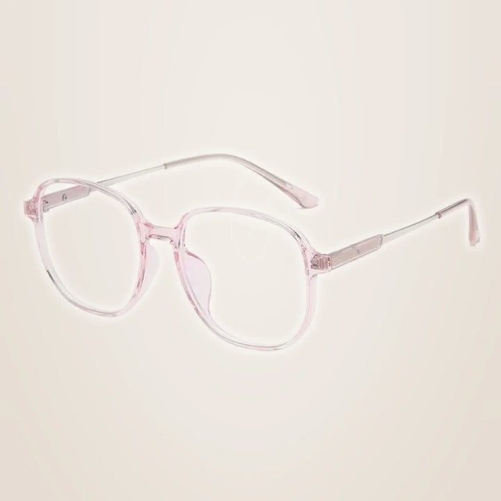 Hotony Unisex Full Rim Polygonal Square TR 90 Resin Frame Eyeglasses 60153 - Pink