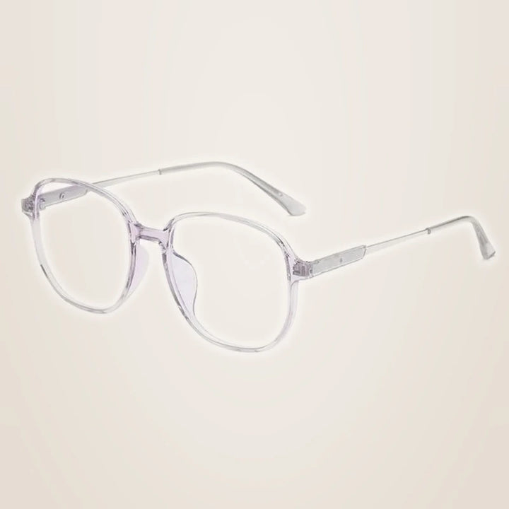 Hotony Unisex Full Rim Polygonal Square TR 90 Resin Frame Eyeglasses 60153 - Purple