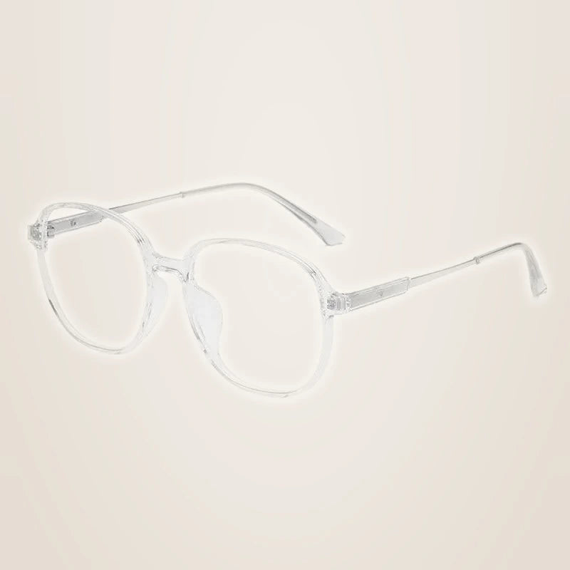 Hotony Unisex Full Rim Polygonal Square TR 90 Resin Frame Eyeglasses 60153 - Transparent
