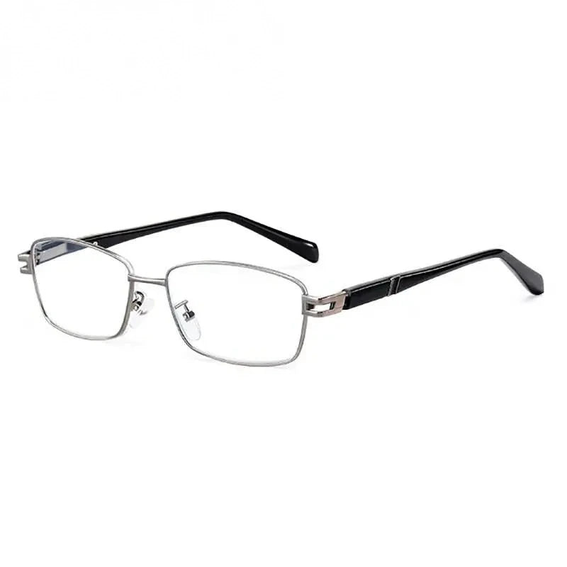 Hotony Unisex Full Rim Rectangular Alloy Frame Presbyopic Reading Glasses 9005 - + 100 / GRAY