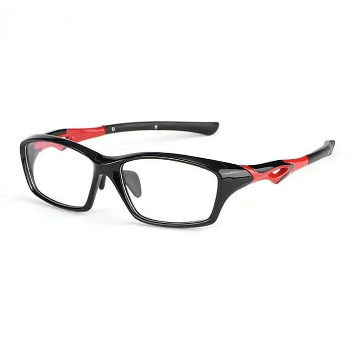 Hotony Unisex Full Rim Rectangular TR 90 Resin Sport Frame Eyeglasses 5139/40 - 5139-Black Red