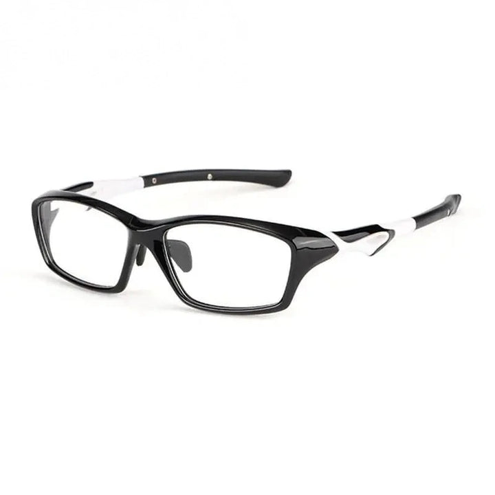 Hotony Unisex Full Rim Rectangular TR 90 Resin Sport Frame Eyeglasses 5139/40 - 5139-Black White
