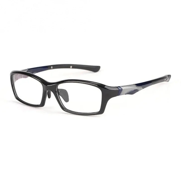 Hotony Unisex Full Rim Rectangular TR 90 Resin Sport Frame Eyeglasses 5139/40 - 5140-Black Blue