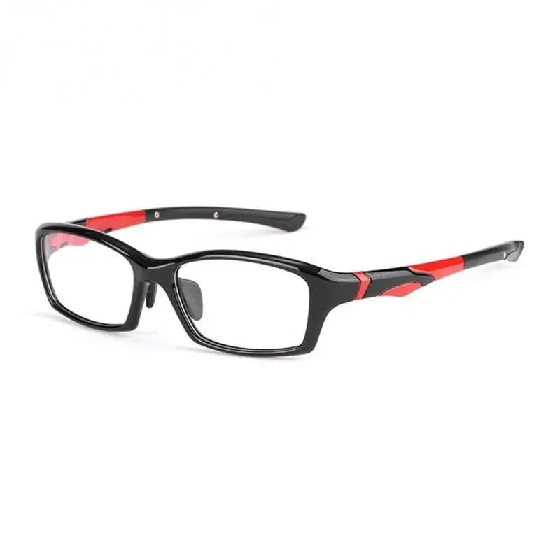 Hotony Unisex Full Rim Rectangular TR 90 Resin Sport Frame Eyeglasses 5139/40 - 5140-Black Red