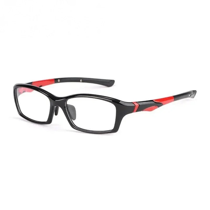 Hotony Unisex Full Rim Rectangular TR 90 Resin Sport Frame Eyeglasses 5139/40 - 5140-Black Red