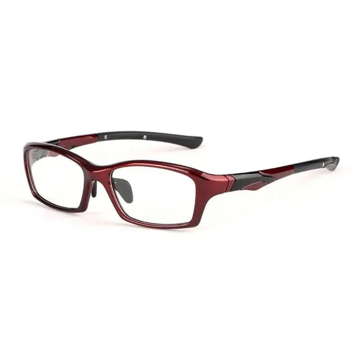 Hotony Unisex Full Rim Rectangular TR 90 Resin Sport Frame Eyeglasses 5139/40 - 5140-Wine Red