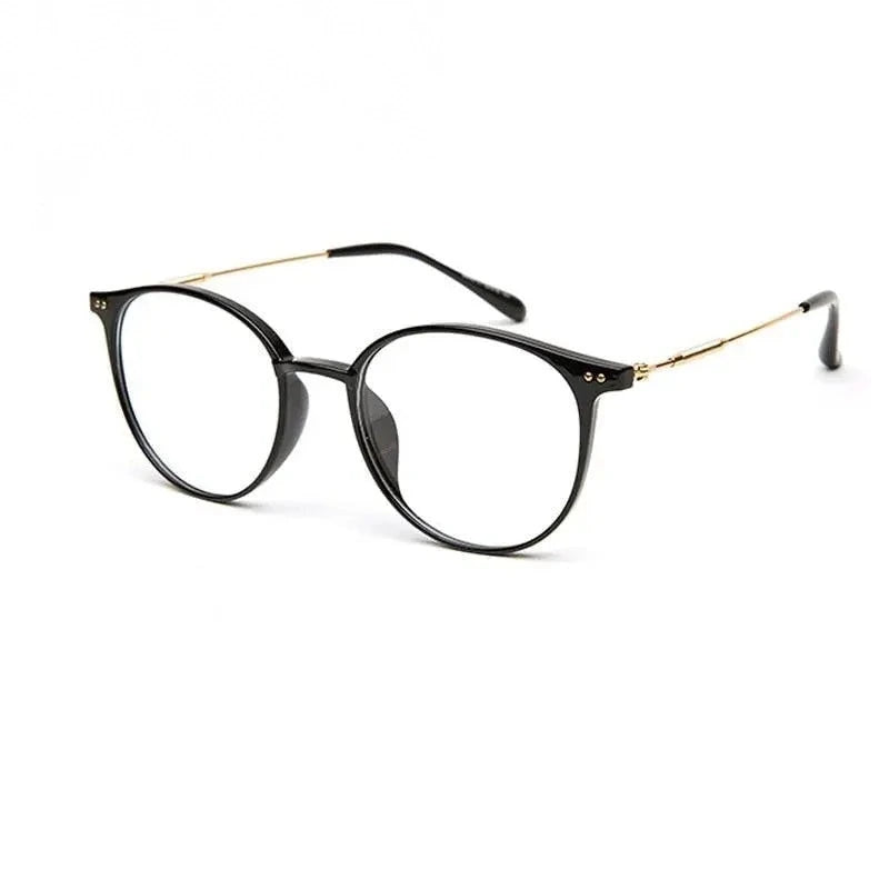 Hotony Unisex Full Rim Round Acetate Alloy Frame Eyeglasses - C1