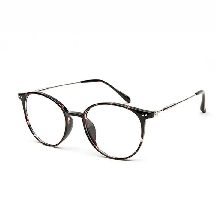 Hotony Unisex Full Rim Round Acetate Alloy Frame Eyeglasses - C32