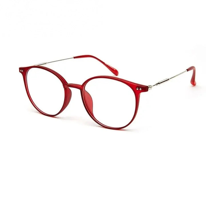 Hotony Unisex Full Rim Round Acetate Alloy Frame Eyeglasses - C5