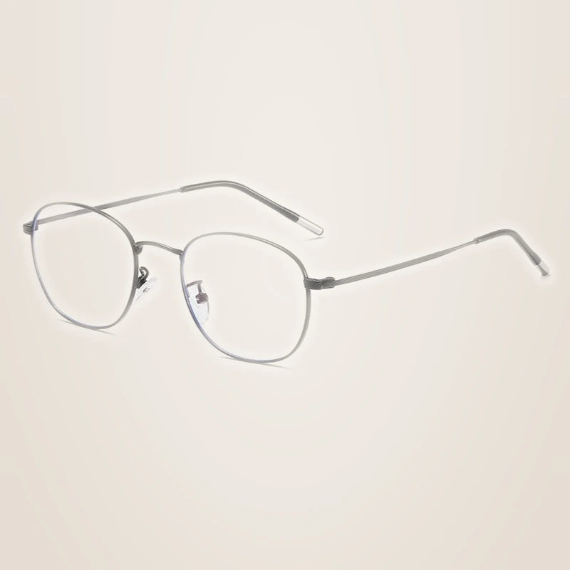 Hotony Unisex Full Rim Round Alloy Blue Light Prescription Eyeglasses 33006 - black