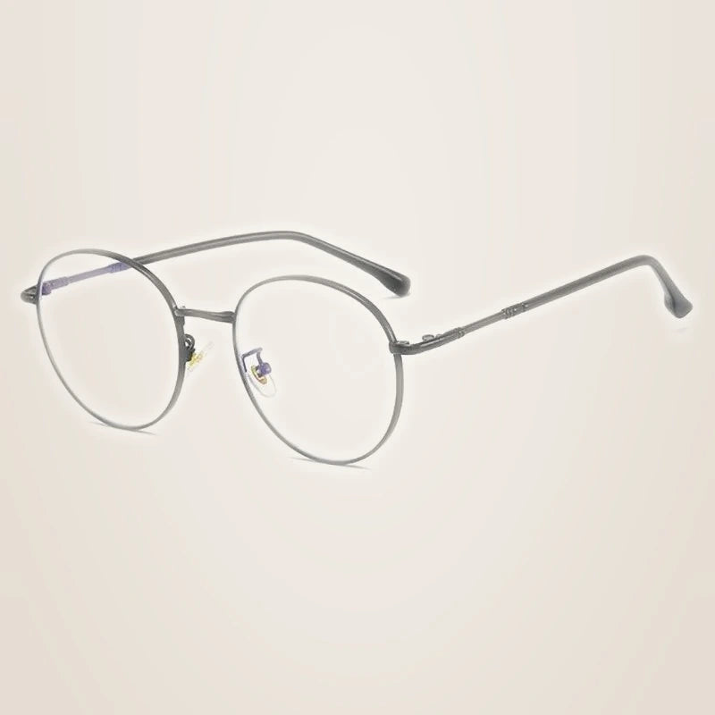 Hotony Unisex Full Rim Round Alloy Eyeglasses 61099 - Black