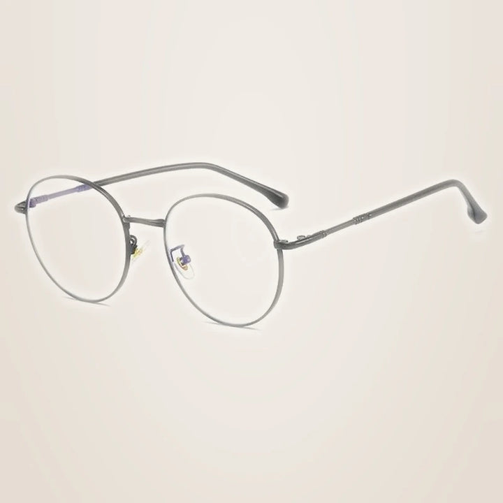 Hotony Unisex Full Rim Round Alloy Eyeglasses 61099 - Black
