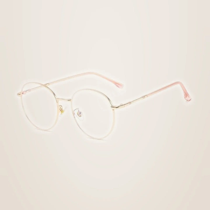 Hotony Unisex Full Rim Round Alloy Eyeglasses 61099 - ROSE GOLD
