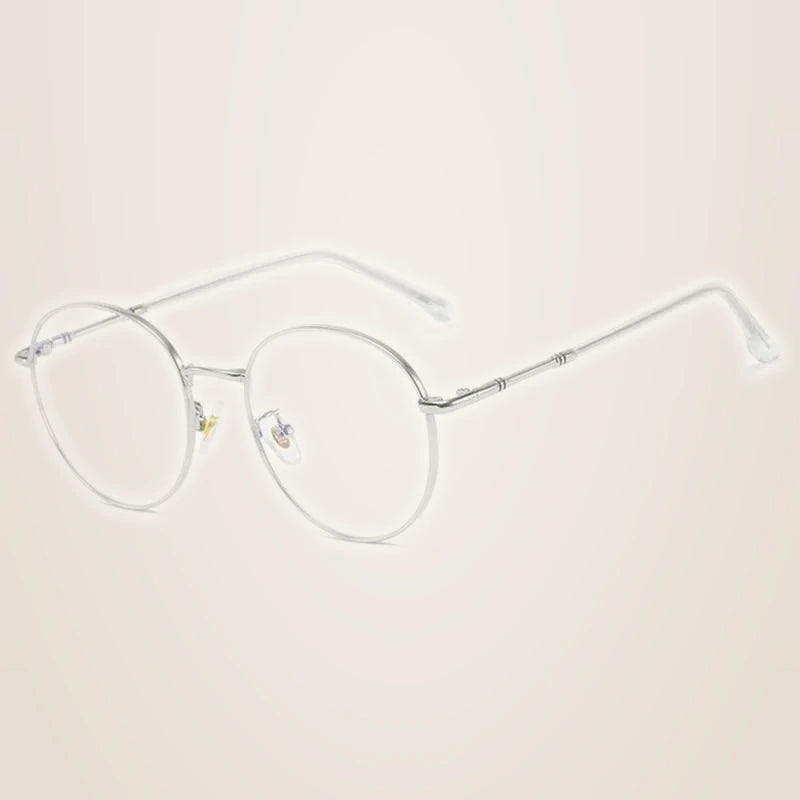 Hotony Unisex Full Rim Round Alloy Eyeglasses 61099 - Silver