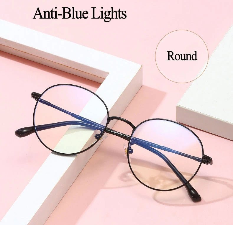Hotony Unisex Full Rim Round Alloy Eyeglasses 61099 - Size Chart
