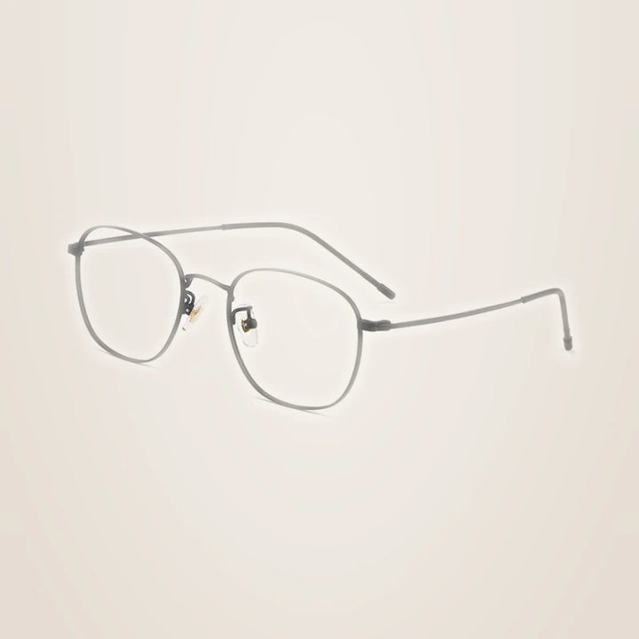 Hotony Unisex Full Rim Round Beta Titanium Prescription Eyeglasses 8822X - black