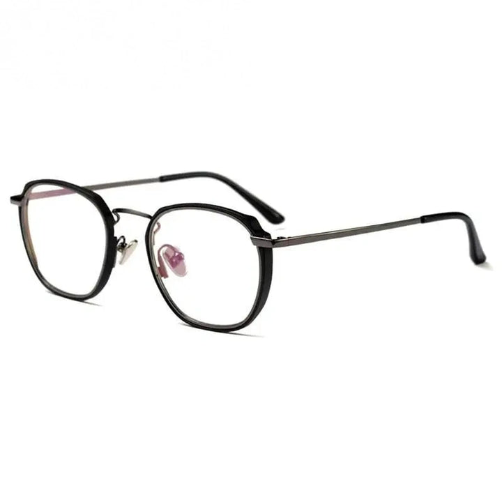 Hotony Unisex Full Rim Round Square Acetate Eyeglasses 1718063 - Black