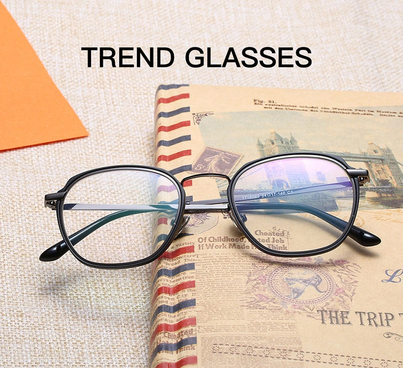 Hotony Unisex Full Rim Round Square Acetate Eyeglasses 1718063 - Size Chart