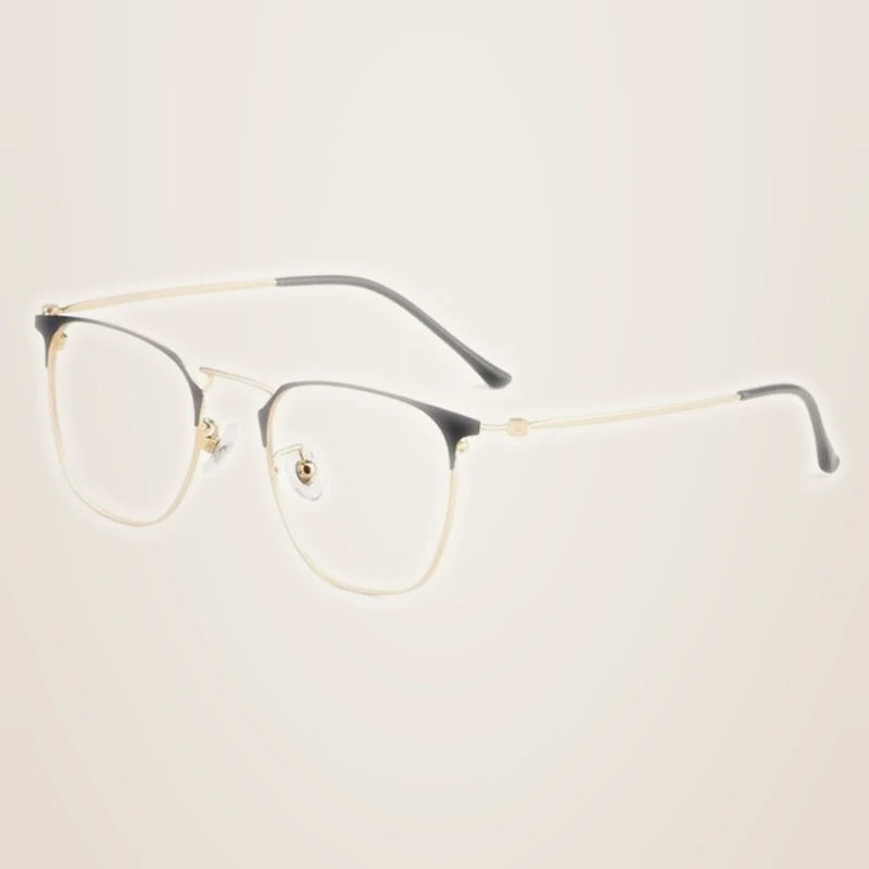 Hotony Unisex Full Rim Round Square Alloy Frame Eyeglasses 88006 - Gold