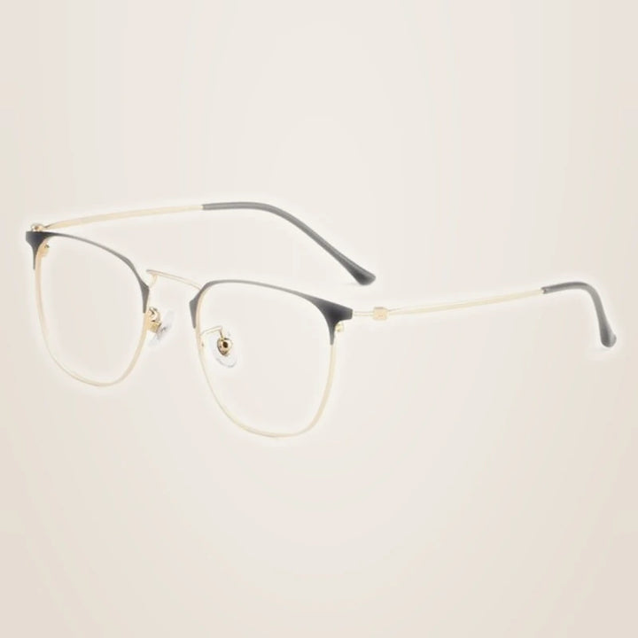 Hotony Unisex Full Rim Round Square Alloy Frame Eyeglasses 88006 - Gold
