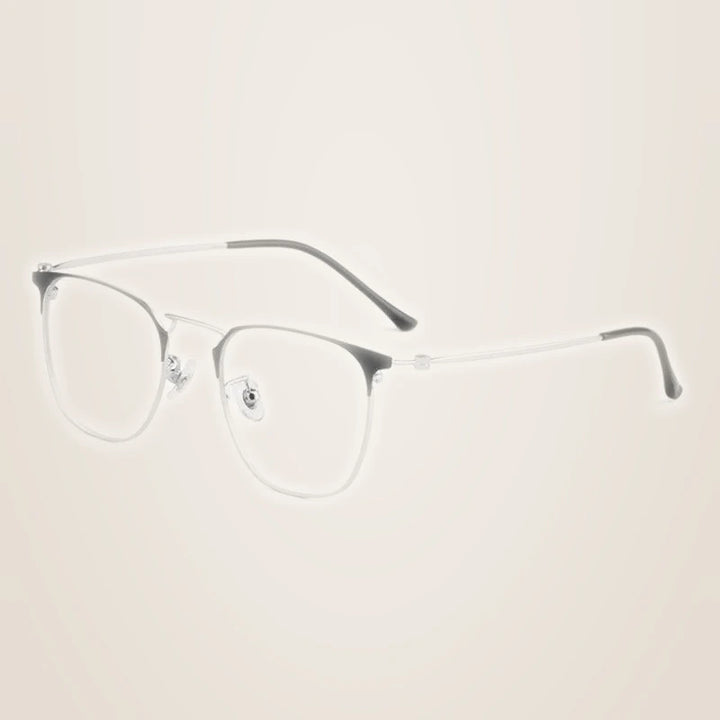 Hotony Unisex Full Rim Round Square Alloy Frame Eyeglasses 88006 - Silver
