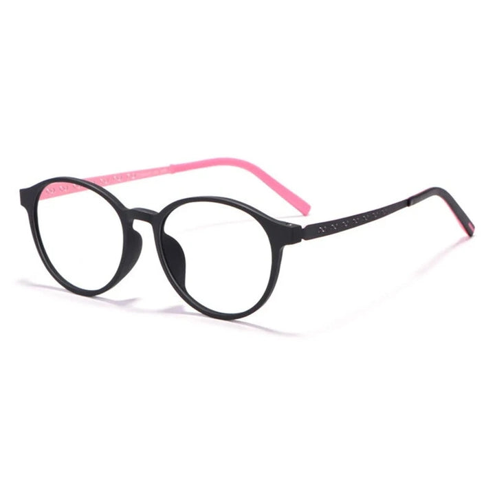 Hotony Unisex Full Rim Round Titanium Prescription Eyeglasses 8868 - Pink