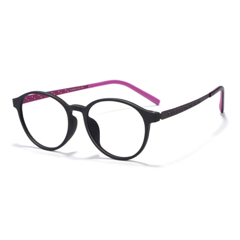 Hotony Unisex Full Rim Round Titanium Prescription Eyeglasses 8868 - PURPLE