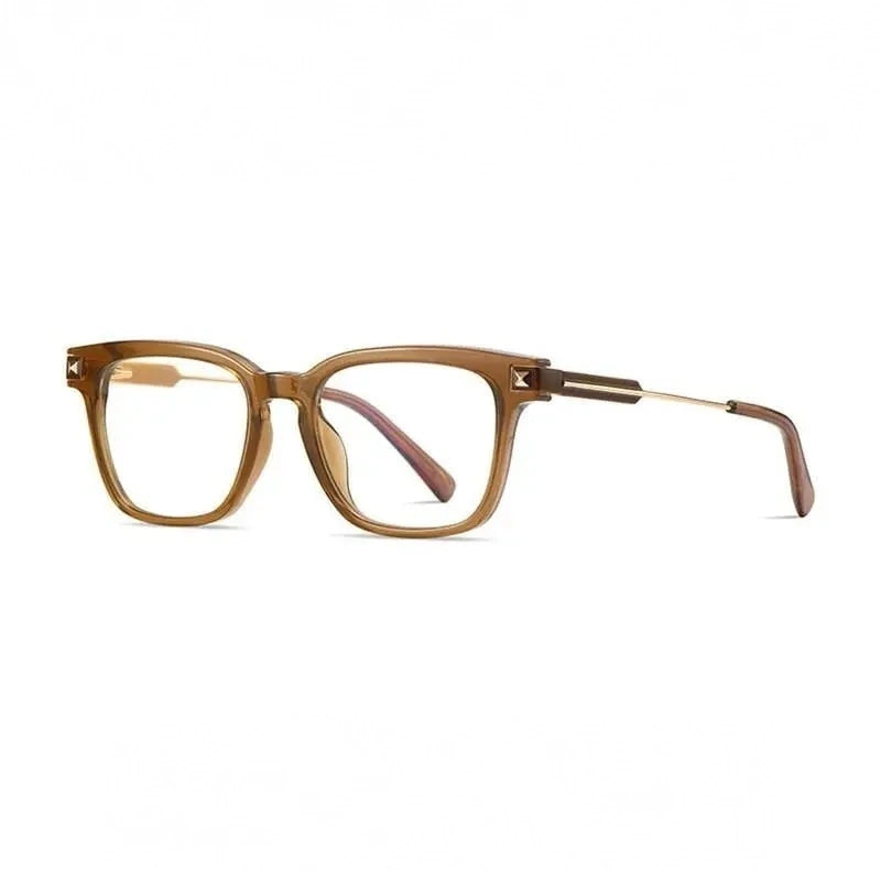 Hotony Unisex Full Rim Square TR 90 Frame Eyeglasses 2068 - Auburn