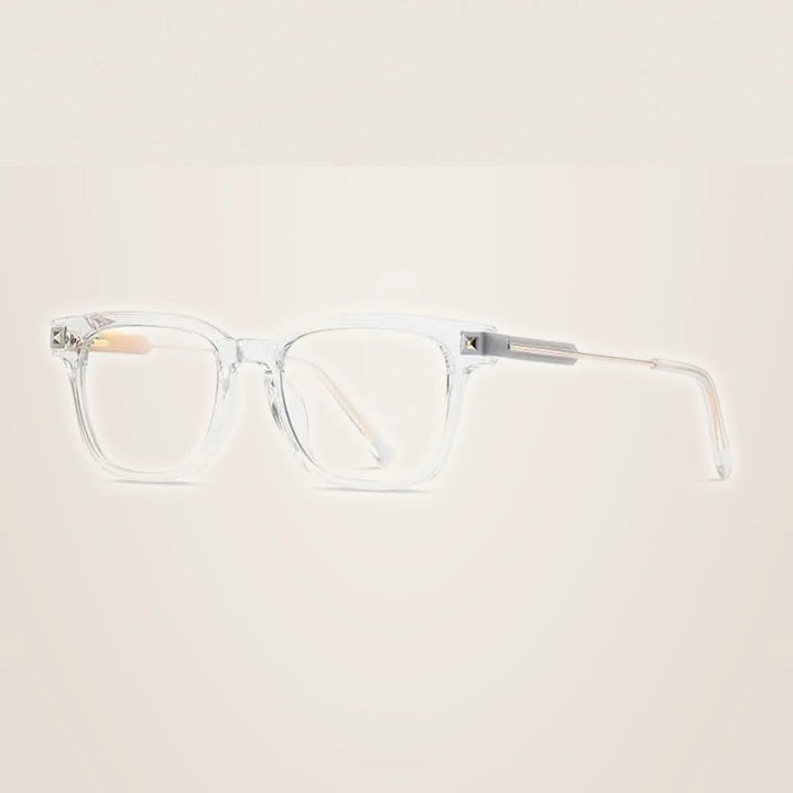 Hotony Unisex Full Rim Square TR 90 Frame Eyeglasses 2068 - Transparent