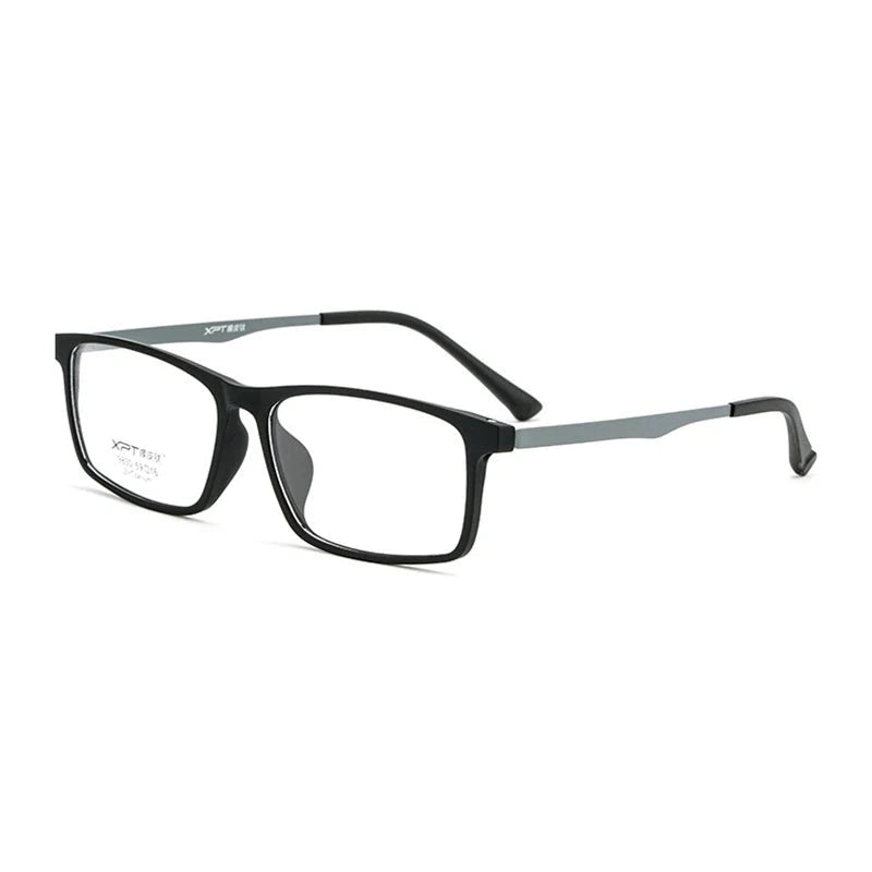 Hotony Unisex Full Rim Titanium Prescription Eyeglasses 9830 - Black Gray