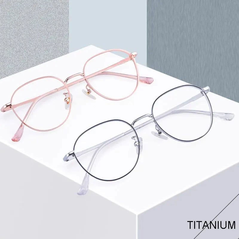 Hotony Unisex Full Rim Titanium Prescription Eyeglasses 80047 - Size Chart