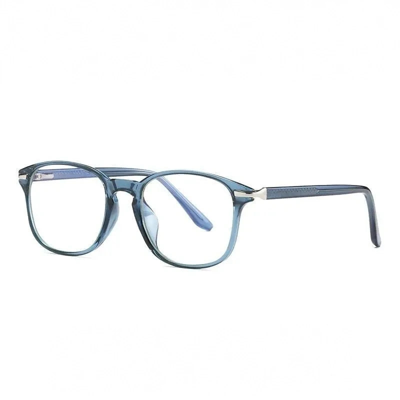 Hotony Unisex Full Rim TR 90 Square Frame Eyeglasses 2047 - TRANSPARENT BLUE