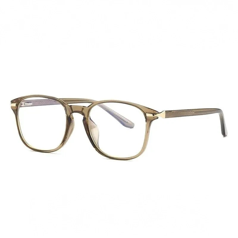 Hotony Unisex Full Rim TR 90 Square Frame Eyeglasses 2047 - TRANSPARENT TEA