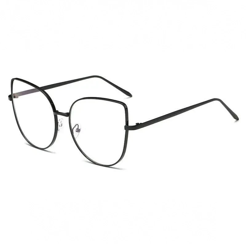 Hotony Women's Full Rim Alloy Cat Eye Frame Eyeglasses 3449 - black
