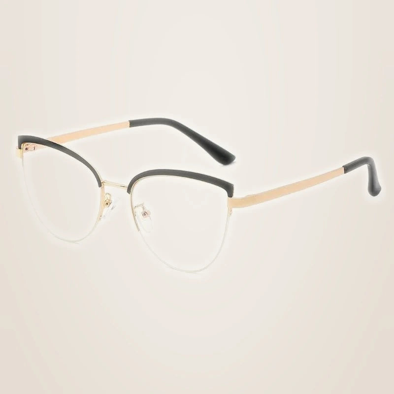 Hotony Women's Full Rim Cat Eye Alloy Frame Eyeglasses 95679 - black