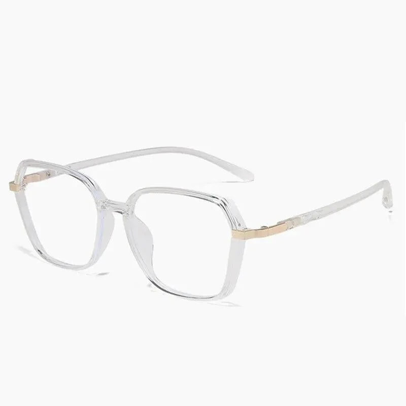 Hotony Women's Full Rim Geometric Acetate Frame Eyeglasses 1530 - Transparent