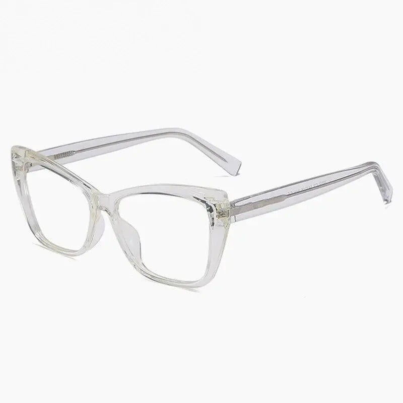 Hotony Women's Full Rim Square Cat Eye Acetate Eyeglasses 2002 - Transparent